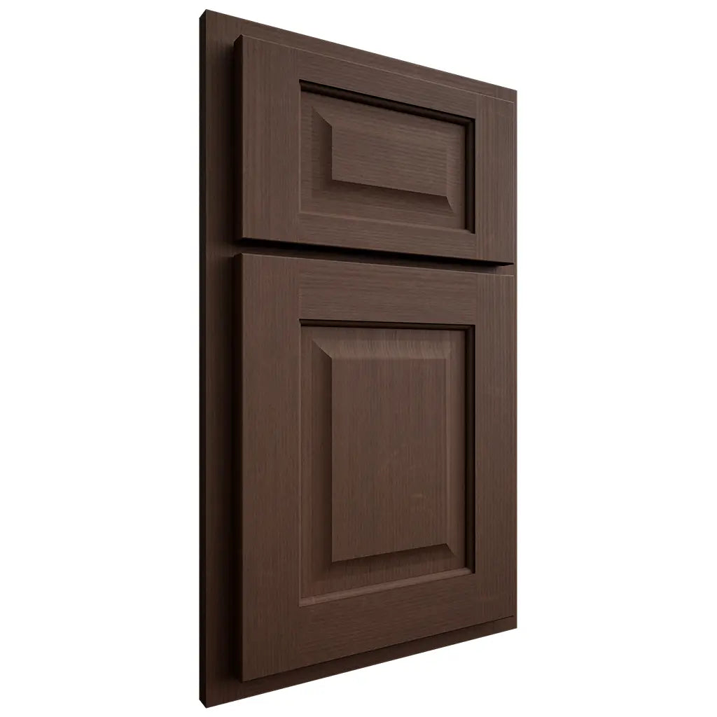 Shiloh Cabinetry Partial Overlay Square Raised White Oak Quarter Sawn Braun Door