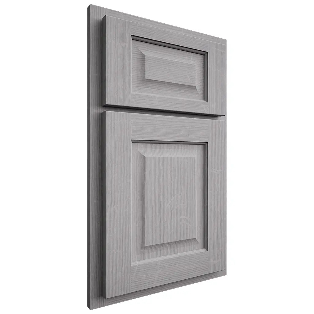 Shiloh Cabinetry Partial Overlay Square Raised White Oak Quarter Sawn Stratus Door
