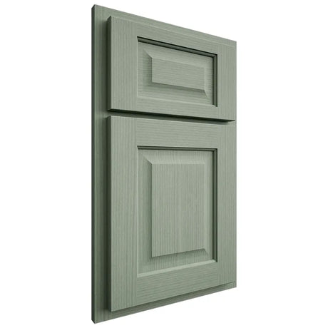 Shiloh Cabinetry Partial Overlay Square Raised White Oak Rift Cut Moss Door