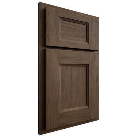 Shiloh Cabinetry Partial Overlay Statesville Alder Plain Cut Caviar Door
