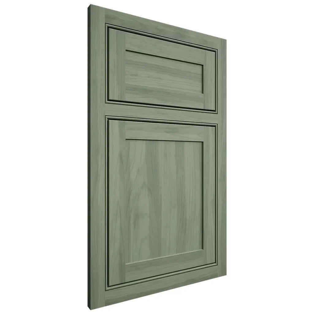Shiloh Cabinetry Partial Overlay Statesville Hickory Plain Cut Moss Door