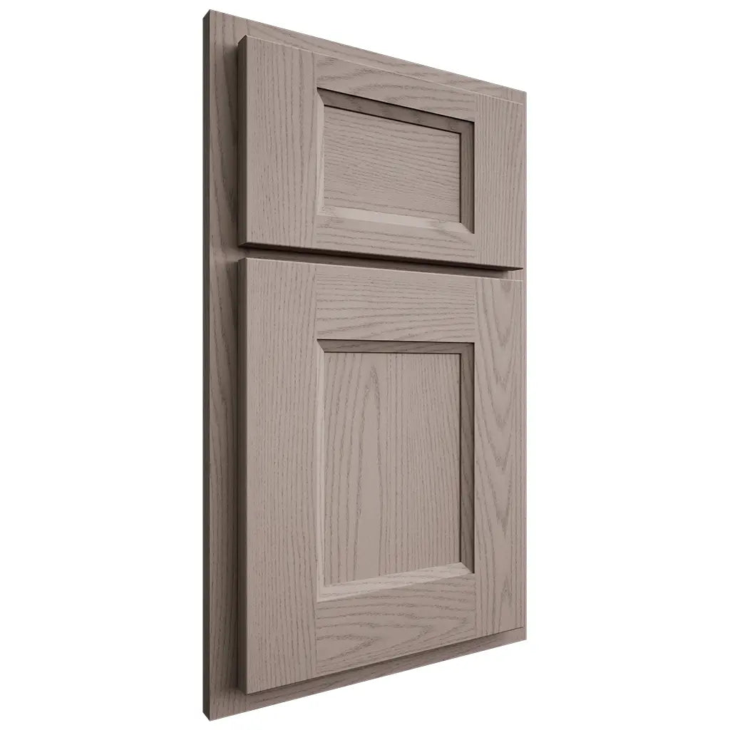 Shiloh Cabinetry Partial Overlay Statesville Red Oak Plain Cut Sterling Door