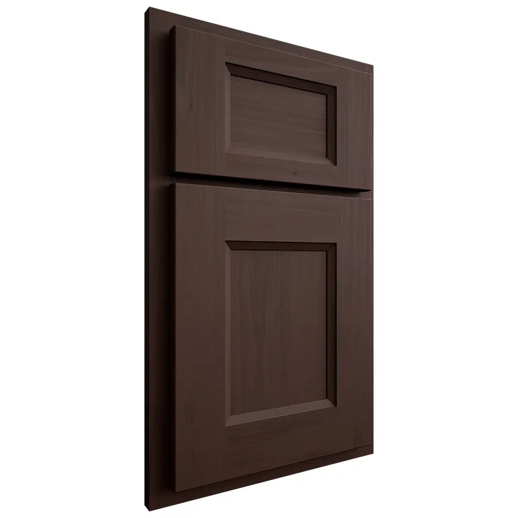 Shiloh Cabinetry Partial Overlay Statesville Walnut Plain Cut Bison Door