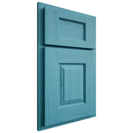Shiloh Cabinetry Partial Overlay Summit Alder Plain Cut Aqua Door