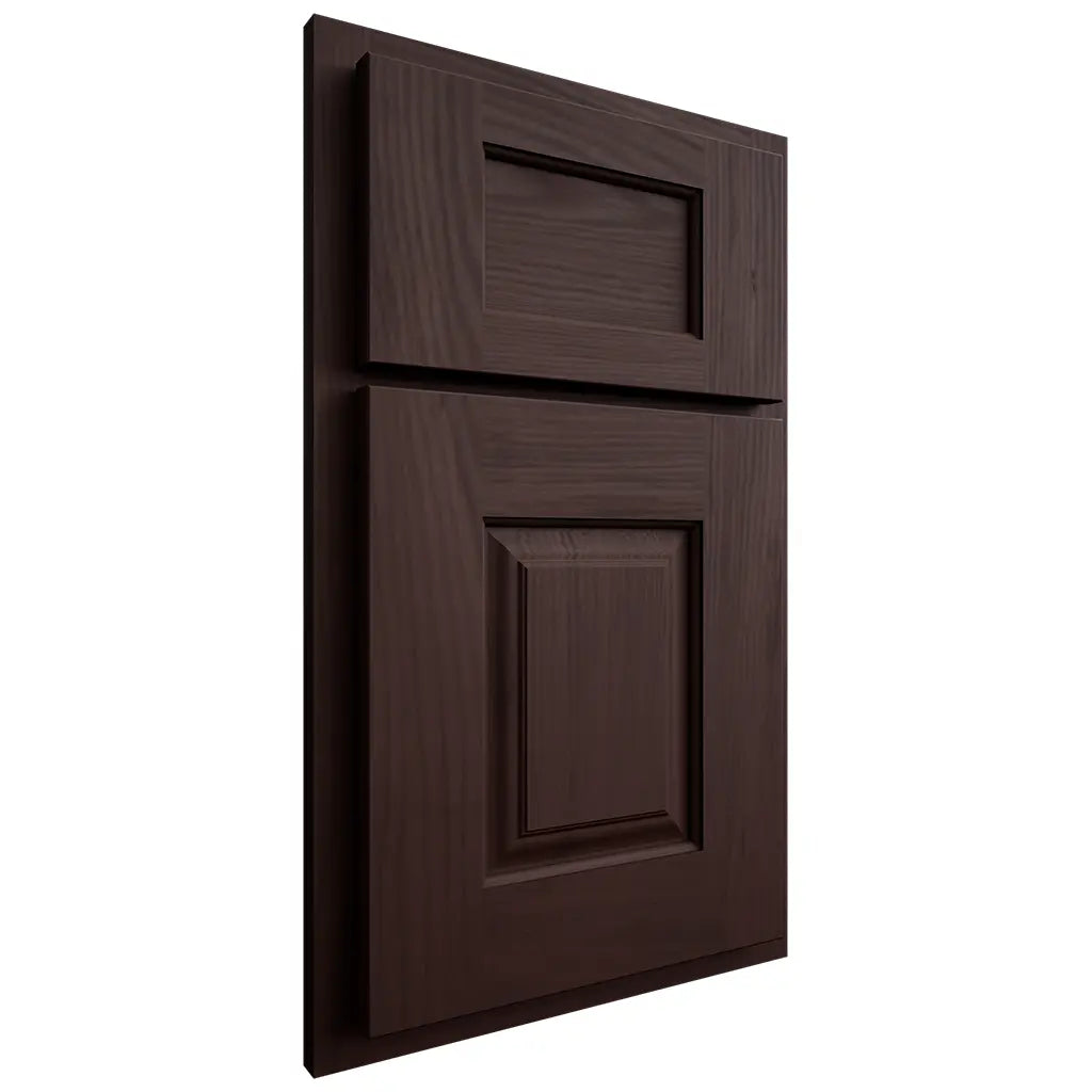Shiloh Cabinetry Partial Overlay Summit Alder Plain Cut Bistre Door