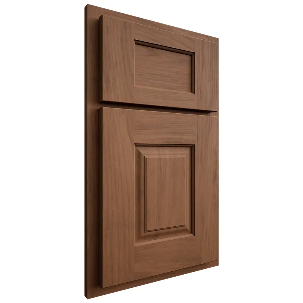 Shiloh Cabinetry Partial Overlay Summit Alder Plain Cut Cola Door