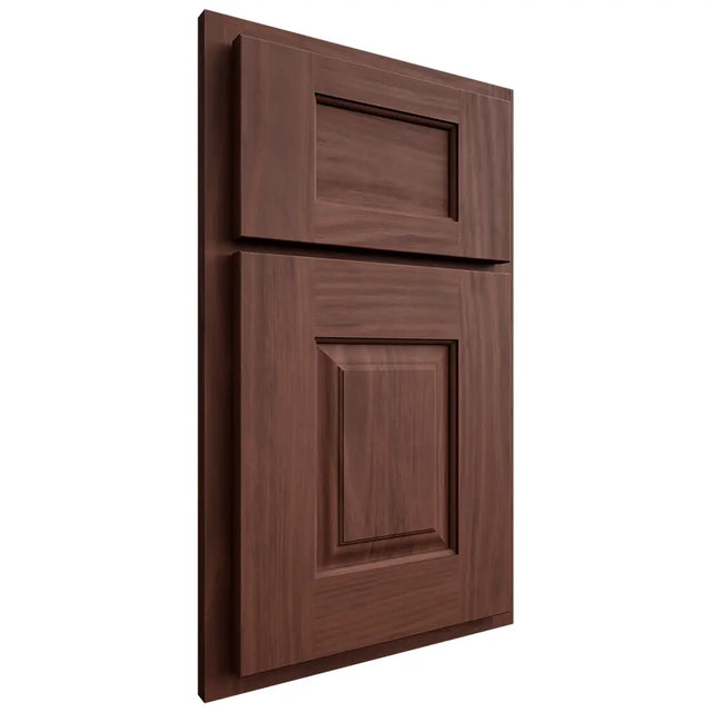 Shiloh Cabinetry Partial Overlay Summit Cherry Plain Cut Bourbon Door