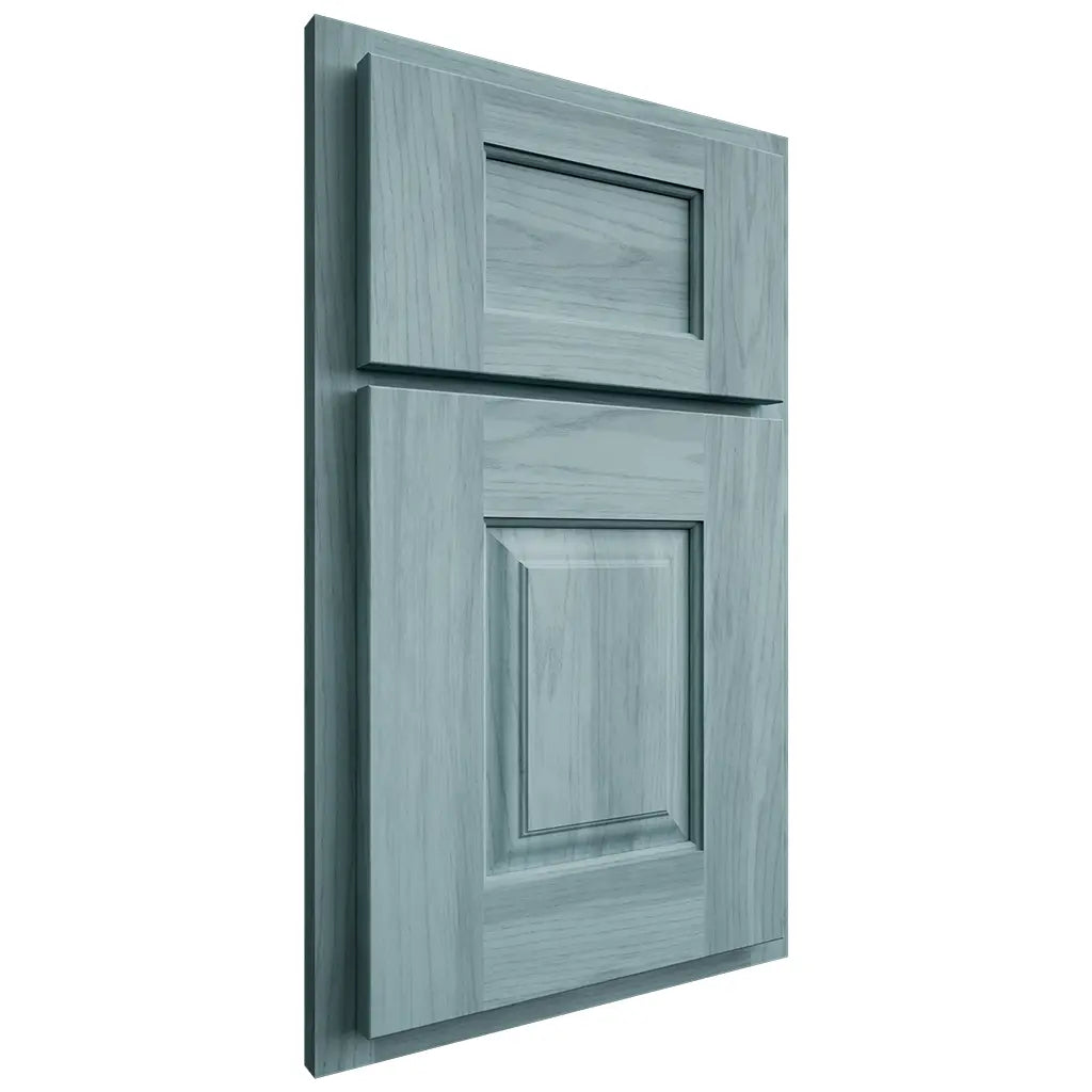 Shiloh Cabinetry Partial Overlay Summit Hickory Plain Cut Sky Door
