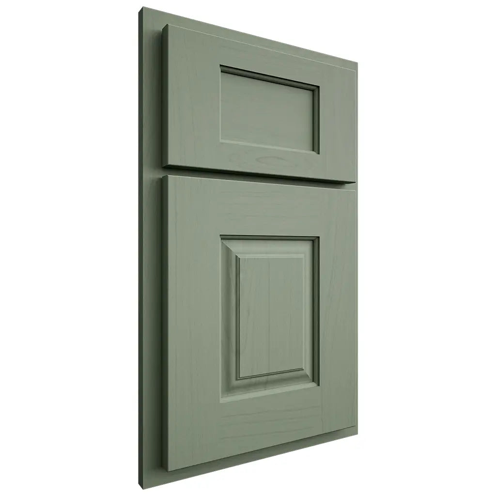 Shiloh Cabinetry Partial Overlay Summit Poplar Plain Cut Moss Door