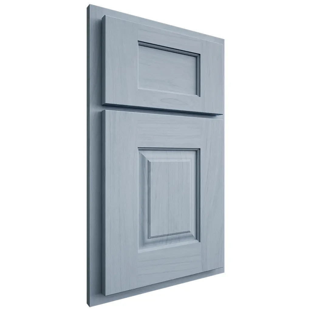 Shiloh Cabinetry Partial Overlay Summit Poplar Plain Cut Sky Door