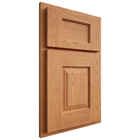 Shiloh Cabinetry Partial Overlay Summit Red Oak Plain Cut Medium Door