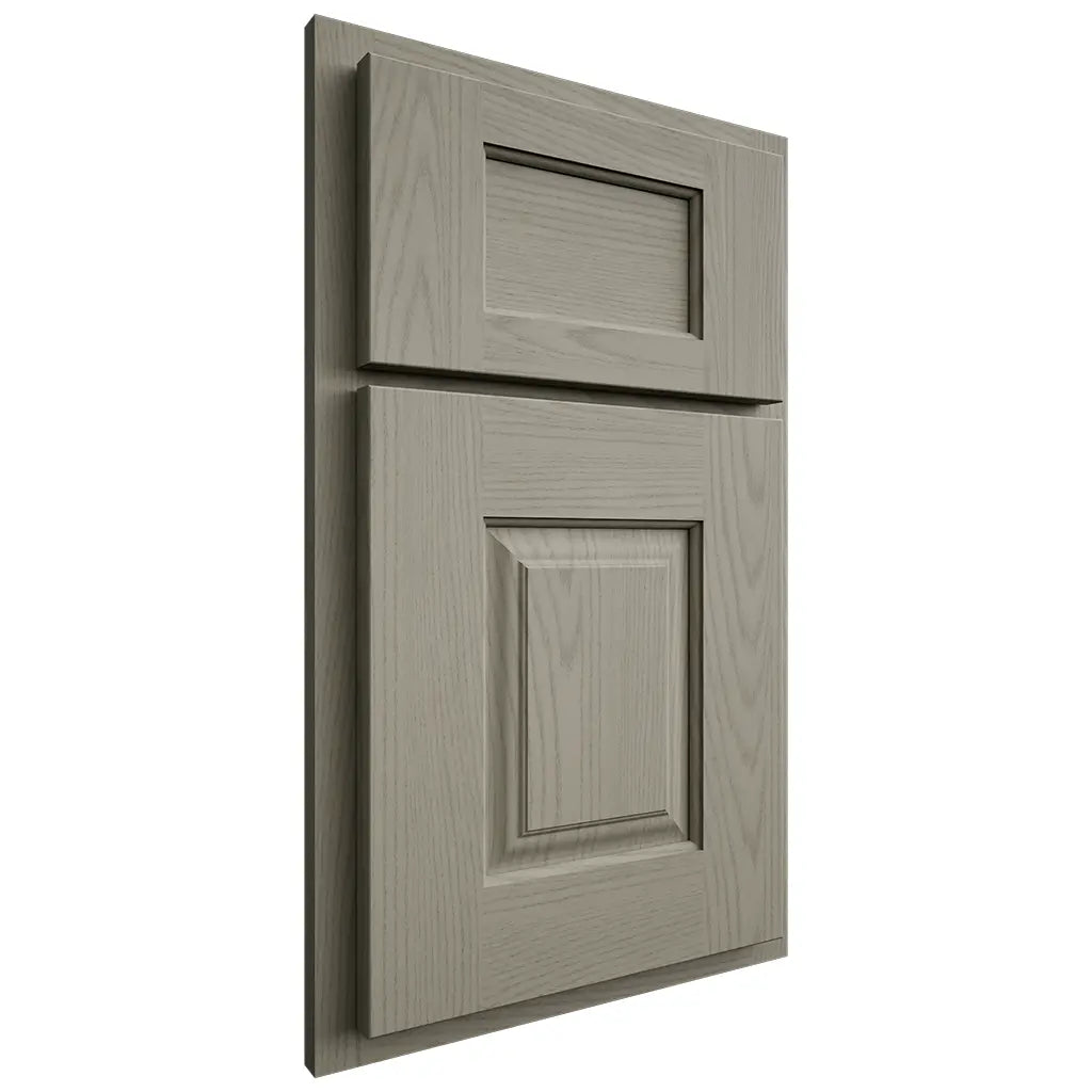 Shiloh Cabinetry Partial Overlay Summit Red Oak Plain Cut Thyme Door