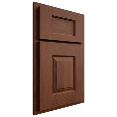 Shiloh Cabinetry Partial Overlay Summit Walnut Plain Cut Rye Door