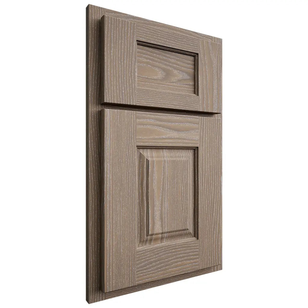 Shiloh Cabinetry Partial Overlay Summit White Oak Plain Cut Almond Door