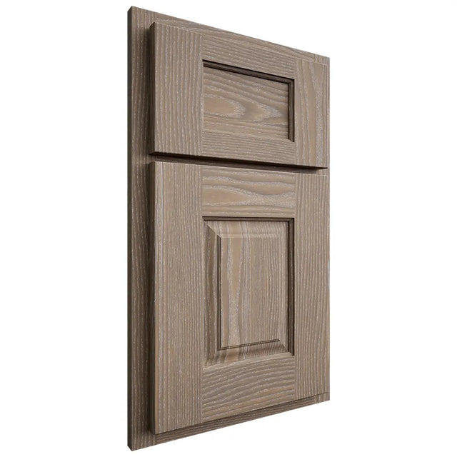 Shiloh Cabinetry Partial Overlay Summit White Oak Plain Cut Almond Door