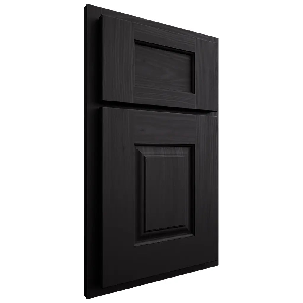 Shiloh Cabinetry Partial Overlay Summit White Oak Plain Cut Espresso Door