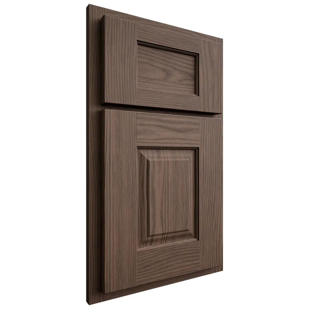 Shiloh Cabinetry Partial Overlay Summit White Oak Plain Cut Mineral Door
