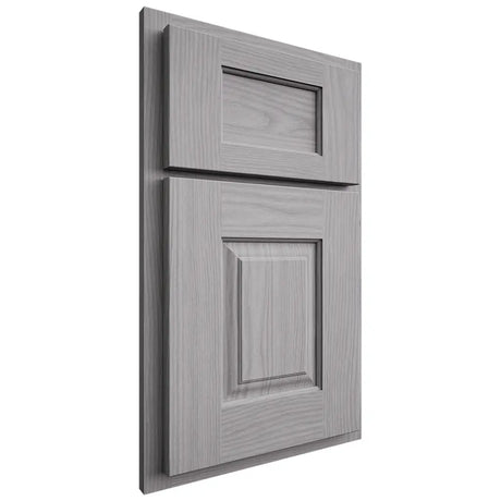 Shiloh Cabinetry Partial Overlay Summit White Oak Plain Cut Stratus Door