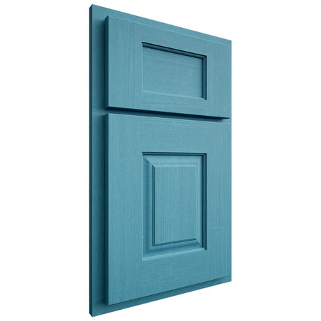 Shiloh Cabinetry Partial Overlay Summit White Oak Quarter Sawn Aqua Door