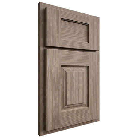 Shiloh Cabinetry Partial Overlay Summit White Oak Rift Cut Almond Door