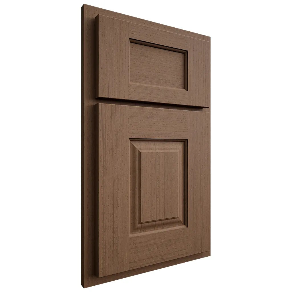 Shiloh Cabinetry Partial Overlay Summit White Oak Rift Cut Autumn Door
