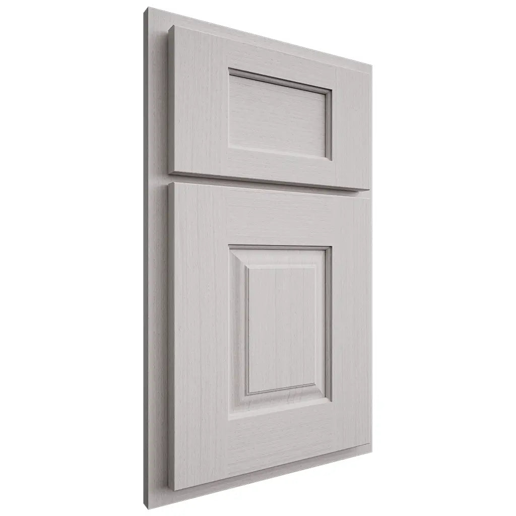 Shiloh Cabinetry Partial Overlay Summit White Oak Rift Cut Cotton Door