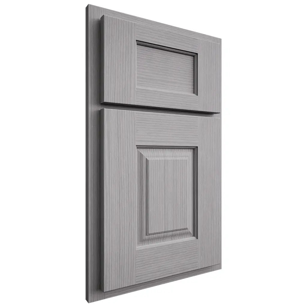 Shiloh Cabinetry Partial Overlay Summit White Oak Rift Cut Stratus Door