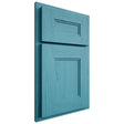 Shiloh Cabinetry Partial Overlay Tahoe Alder Plain Cut Aqua Door