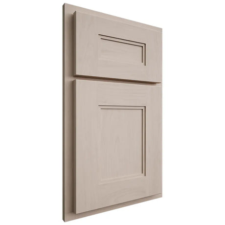 Shiloh Cabinetry Partial Overlay Tahoe Alder Plain Cut White Sands Door