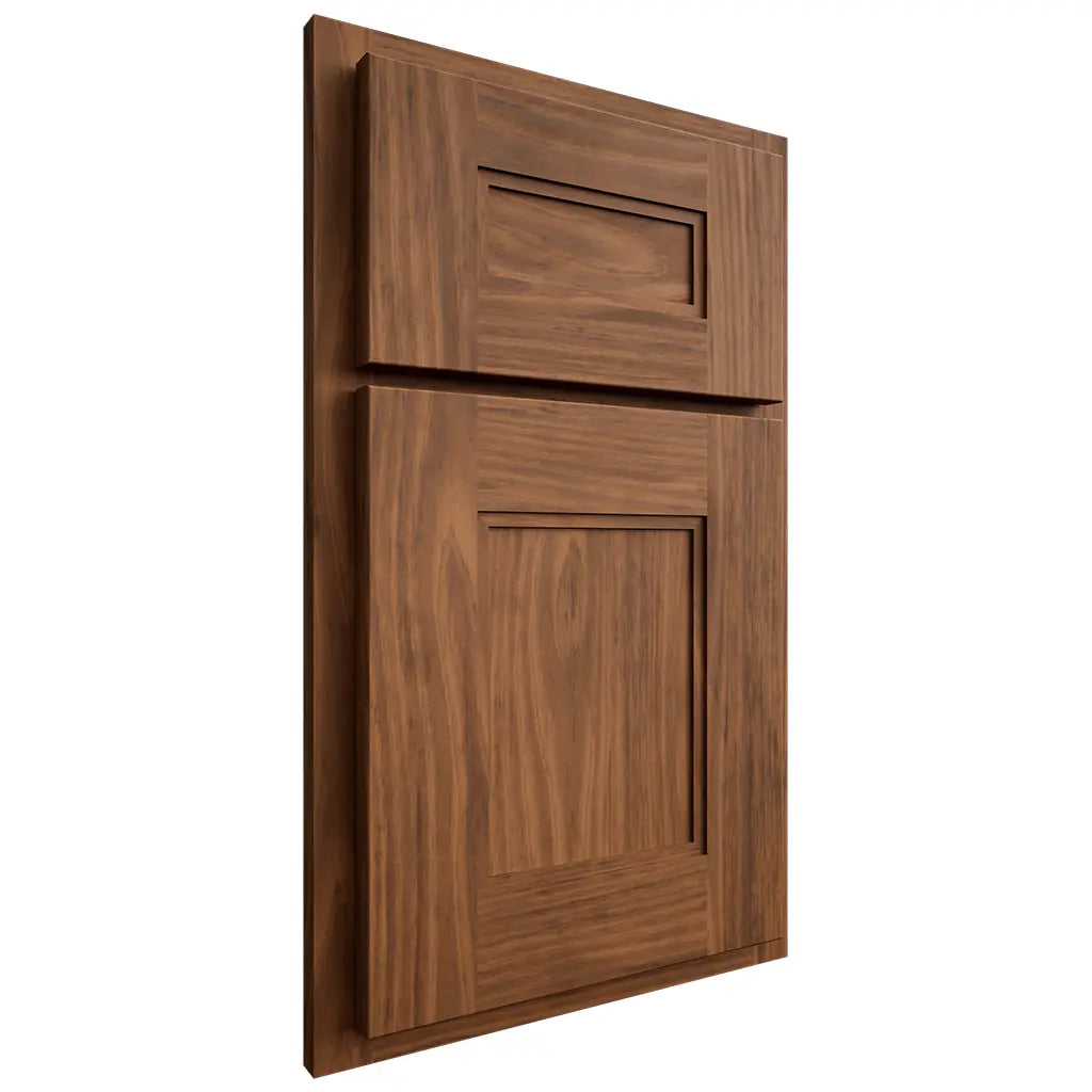 Shiloh Cabinetry Partial Overlay Tahoe Cherry Plain Cut Carob Door