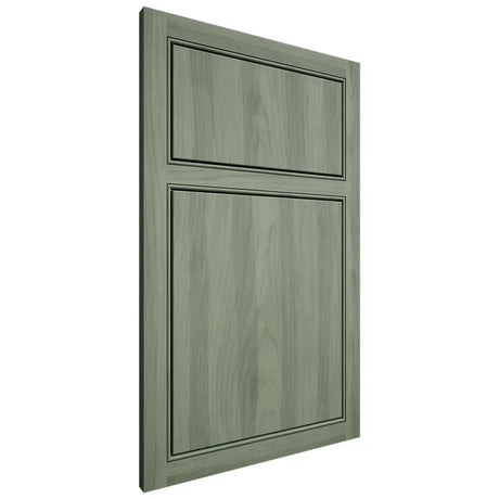 Shiloh Cabinetry Partial Overlay Tahoe Hickory Plain Cut Moss Door