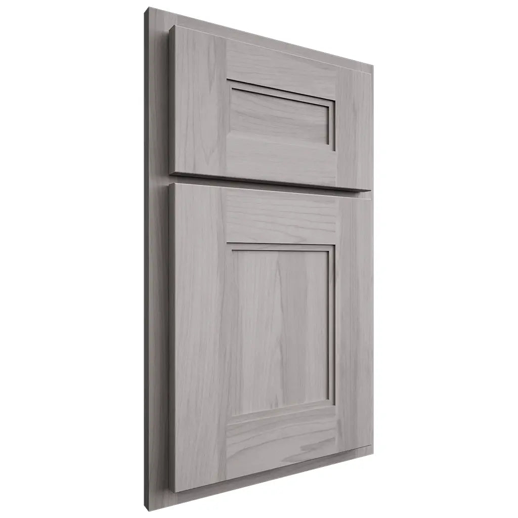 Shiloh Cabinetry Partial Overlay Tahoe Hickory Plain Cut Stratus Door