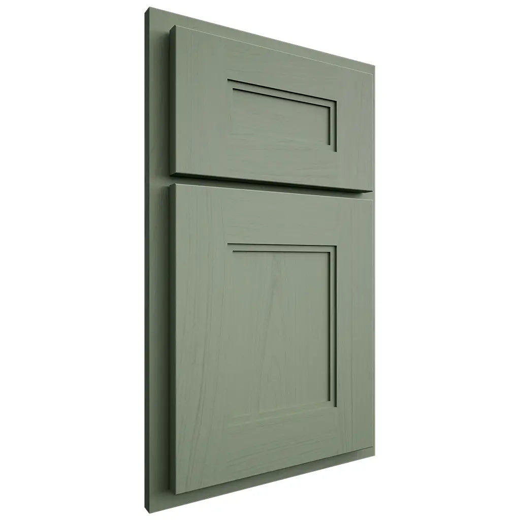Shiloh Cabinetry Partial Overlay Tahoe Poplar Plain Cut Moss Door