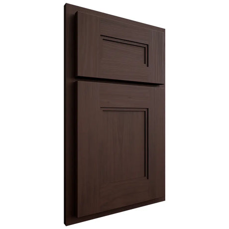 Shiloh Cabinetry Partial Overlay Tahoe Walnut Plain Cut Bison Door