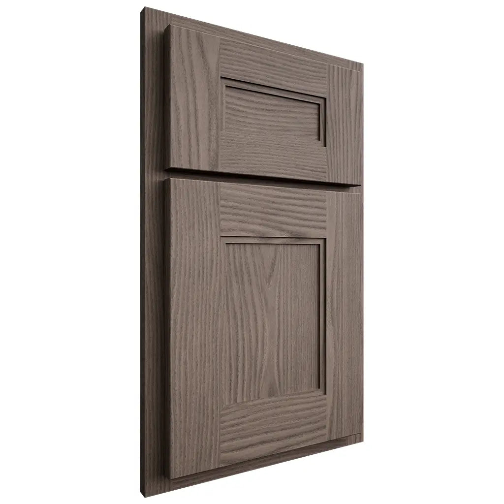 Shiloh Cabinetry Partial Overlay Tahoe White Oak Plain Cut Clay Door