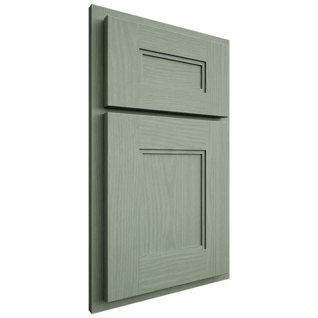Shiloh Cabinetry Partial Overlay Tahoe White Oak Plain Cut Moss Door