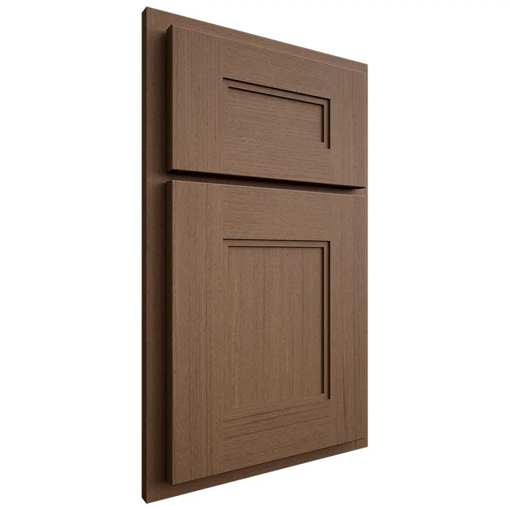Shiloh Cabinetry Partial Overlay Tahoe White Oak Rift Cut Autumn Door