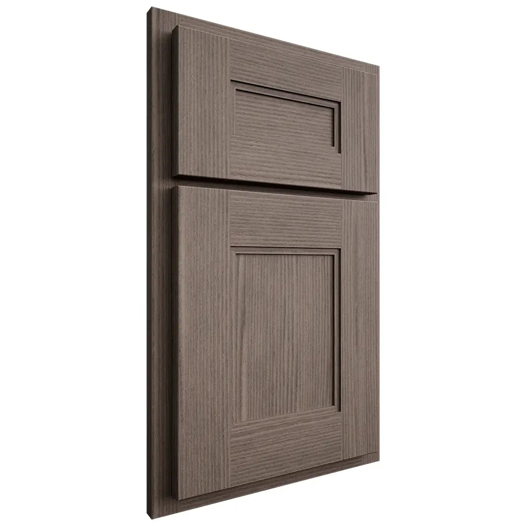 Shiloh Cabinetry Partial Overlay Tahoe White Oak Rift Cut Clay Door