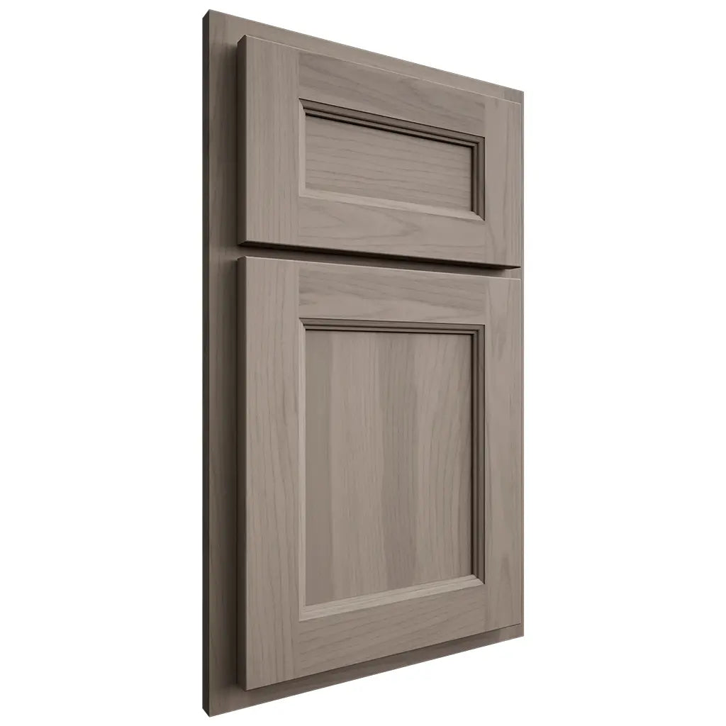 Shiloh Cabinetry Partial Overlay Ward Hickory Plain Cut Sterling Door
