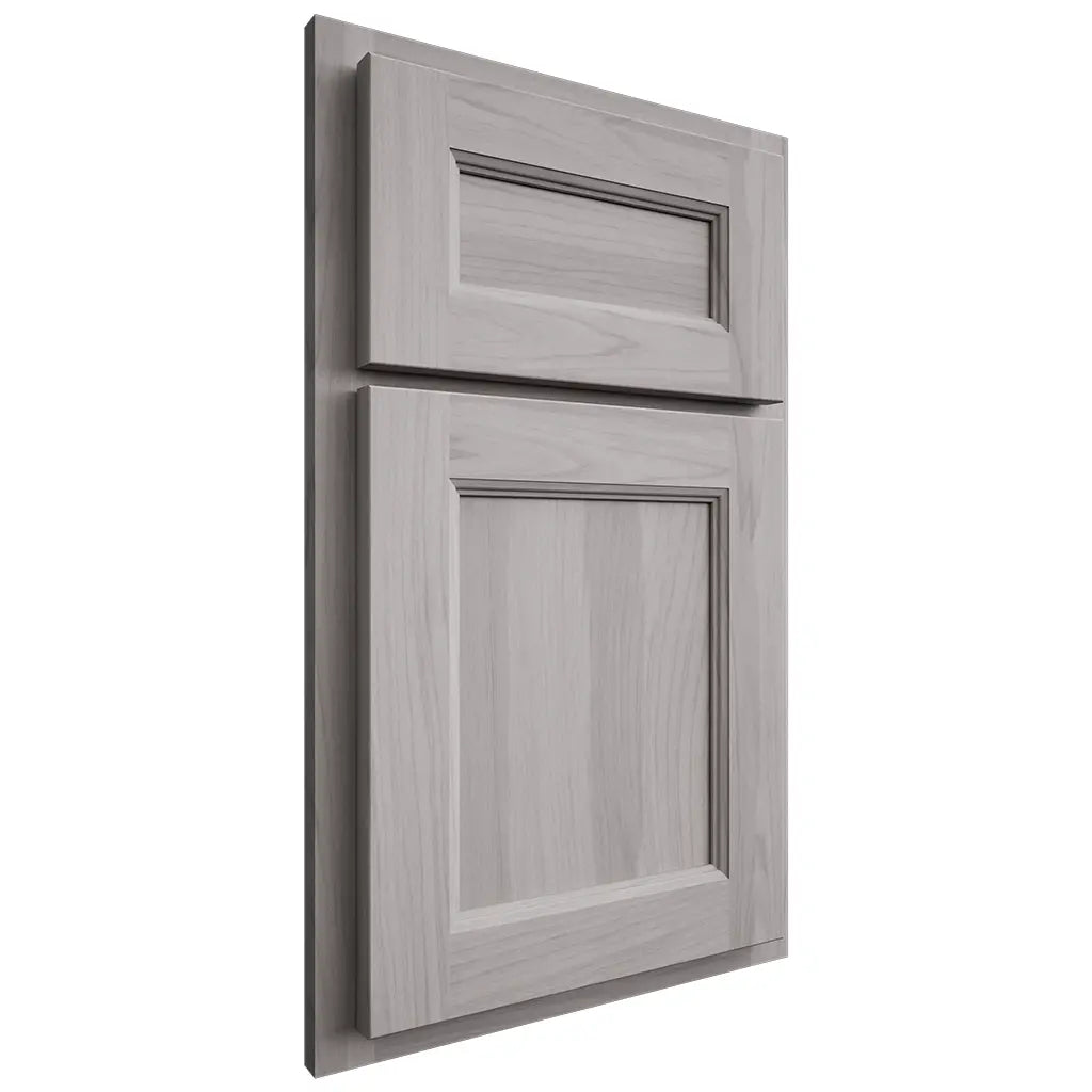 Shiloh Cabinetry Partial Overlay Ward Hickory Plain Cut Stratus Door