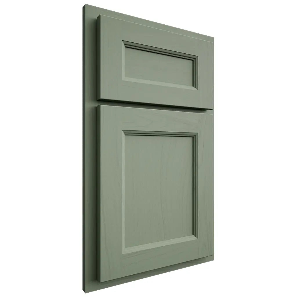 Shiloh Cabinetry Partial Overlay Ward Poplar Plain Cut Moss Door