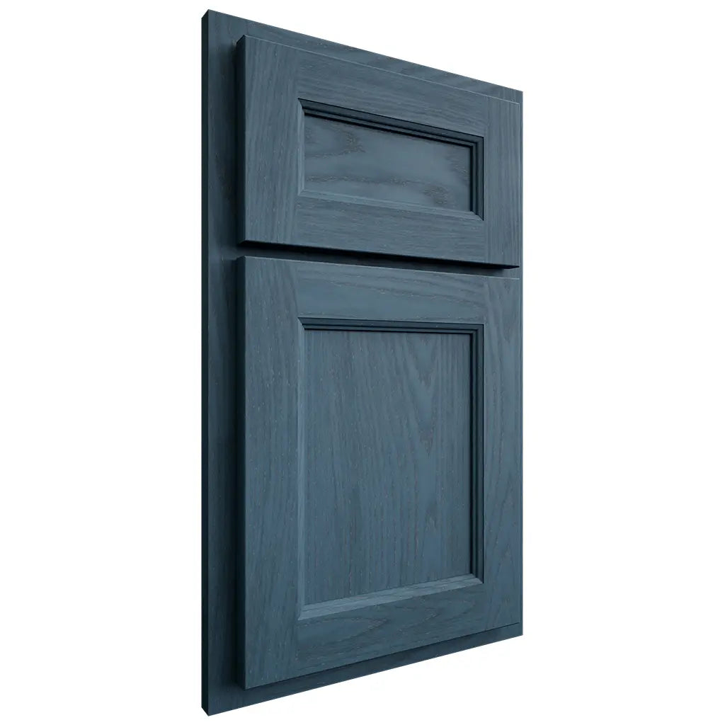 Shiloh Cabinetry Partial Overlay Ward Red Oak Plain Cut Hudson Door