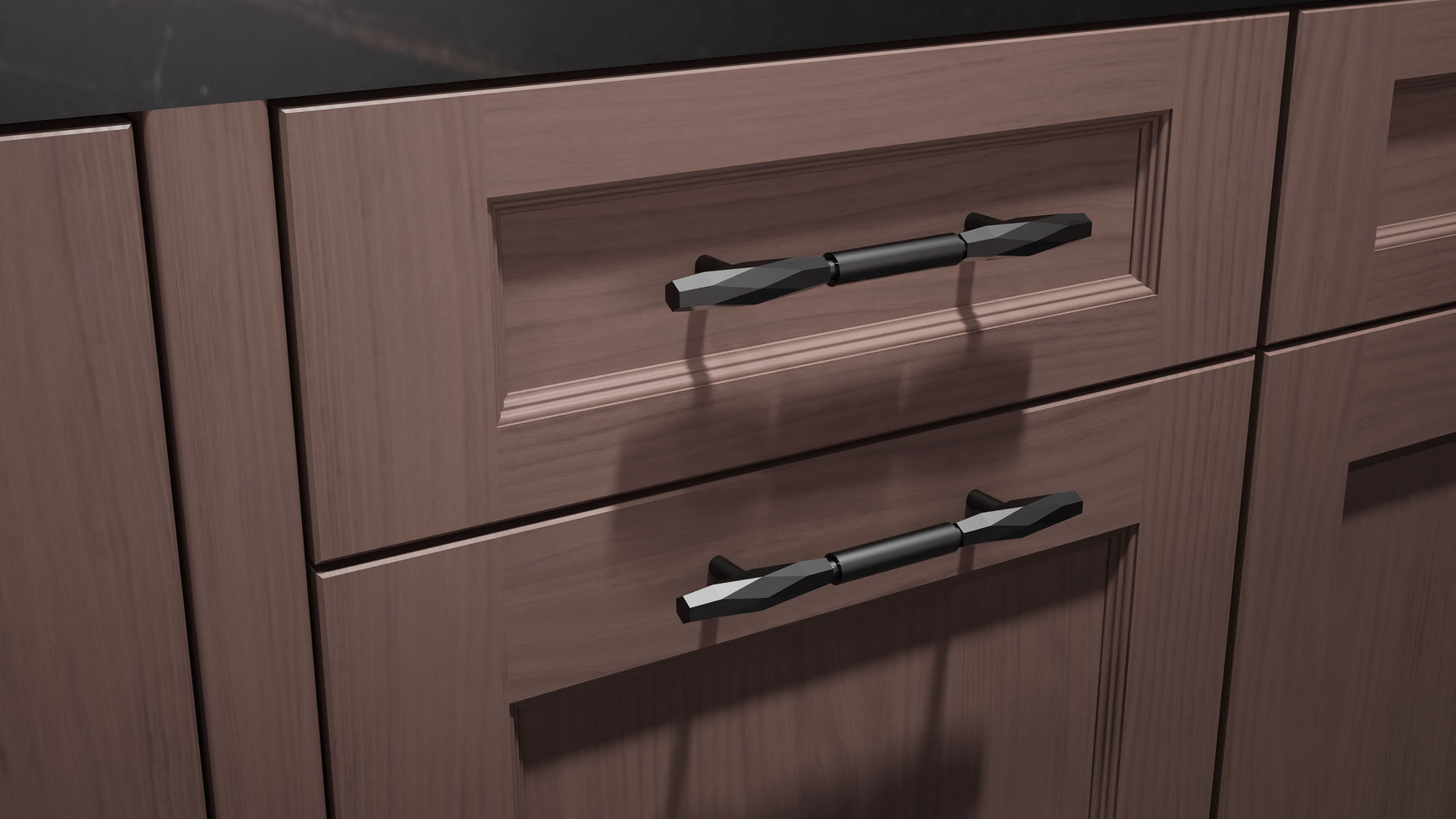 Armario de cocina de 3 x 3 metros, color cerezo (cereza, corte liso, sin marco, satinado y teñido), ensamblado en EE. UU.