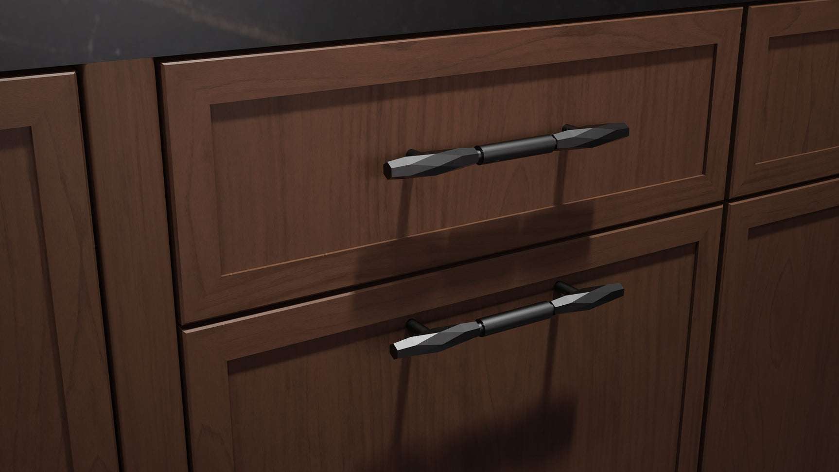 Armario de cocina Montauk Winter Wheat (cereza, corte liso, sin marco, satinado y teñido), 3 x 3 metros, ensamblado en EE. UU.