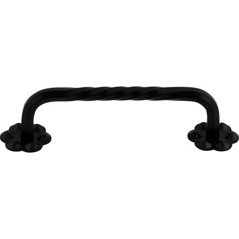 Thin Twist D-Pull w/Backplate ( Steel | Patina Black - Normandy Collection ) | Manufactured Globally