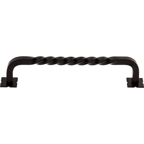Square Twist D-Pull w/Backplates ( Steel | Patina Black - Normandy Collection ) | Manufactured Globally