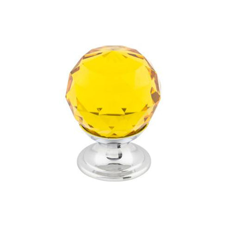 Amber Crystal Knob ( Brass | Polished Chrome - Crystal Collection ) | Manufactured Globally