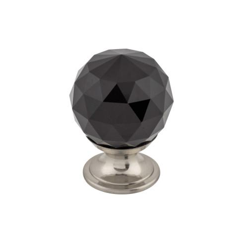 Black Crystal Knob ( Brass | Brushed Satin Nickel - Crystal Collection ) | Manufactured Globally
