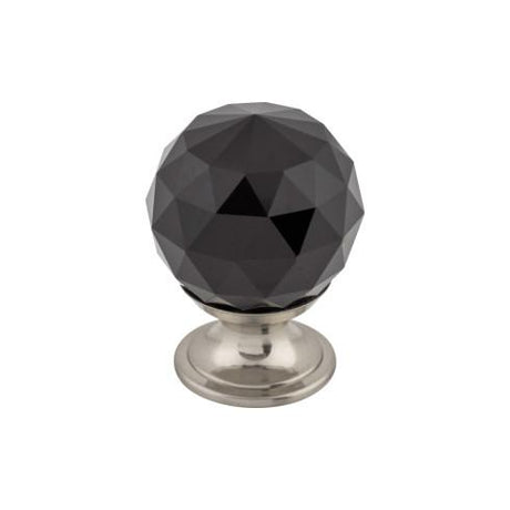 Black Crystal Knob ( Brass | Brushed Satin Nickel - Crystal Collection ) | Manufactured Globally