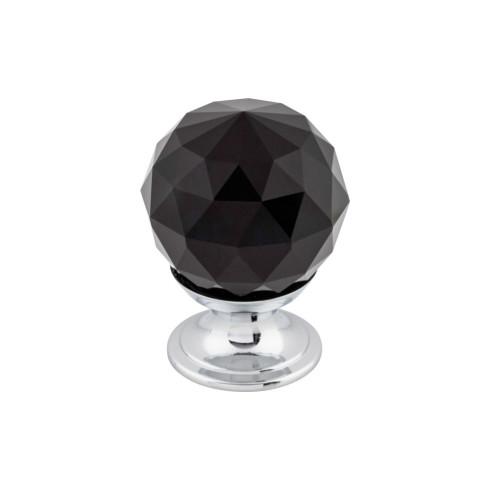 Black Crystal Knob ( Brass | Polished Chrome - Crystal Collection ) | Manufactured Globally
